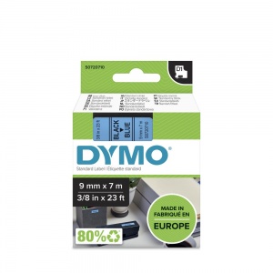 9MM DYMO BLACK ON BLUE  