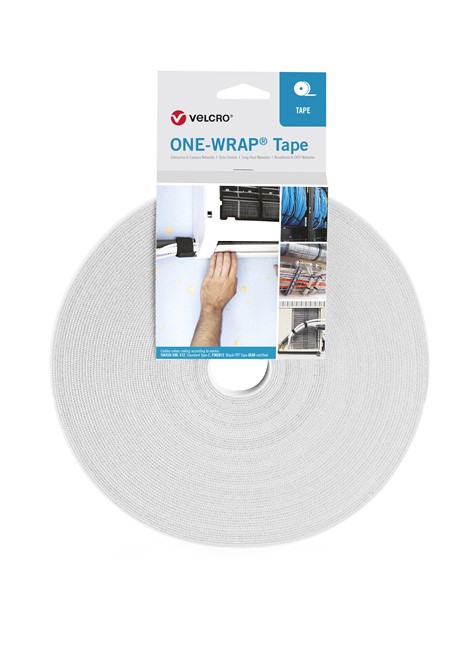 VELCRO ONEWRAP 10X25M WH